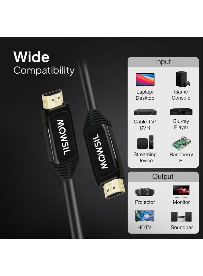 MOWSIL AOC 8K HDMI Cable 30 Meter, Support 8K@60Hz, 4K@120Hz,HDR,eARC,Dolby Atmos,DTS:X,3D, High Speed 600MHz, Compatible MacBook, Projector, Windows Laptop,HDTV - Image 4
